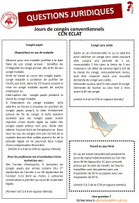 logo Tract CGT Educ' Pop' ECLAT - Questions juridiques : congés conventionnels 
